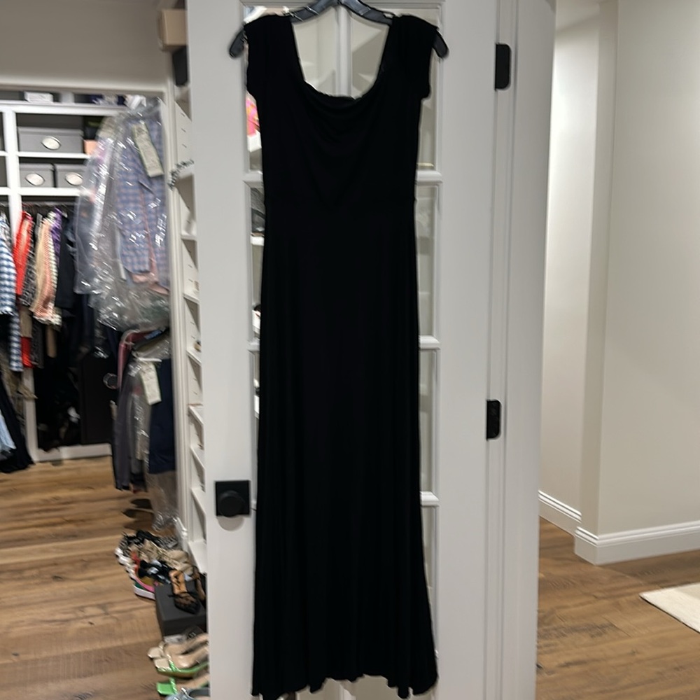 LOFT off the shoulder black jersey maxi dress size small - Picture 5 of 5